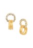 Korean Made Cubic Zirconia Stylish Dailywear Triple Ring Stud Earring For Women (KTWJEGS111827)